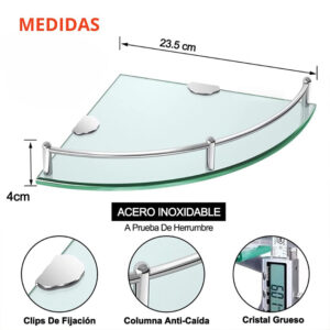 Mueble esquinero de 235mm con soporte con punta redondeada
