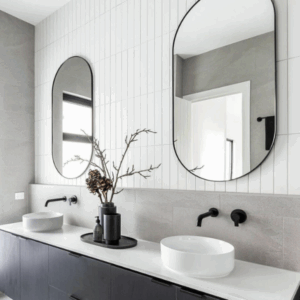 Espejo pastilla con marco de PVC fino, medidas: 1200 x 400mm