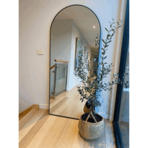 Espejo medio punto con marco de PVC, medidas: 1200 x 500mm